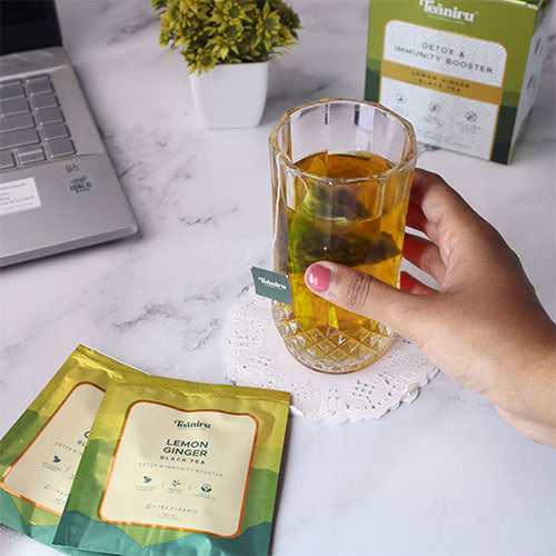 Having a Lemon Ginger Black Tea while working is bliss