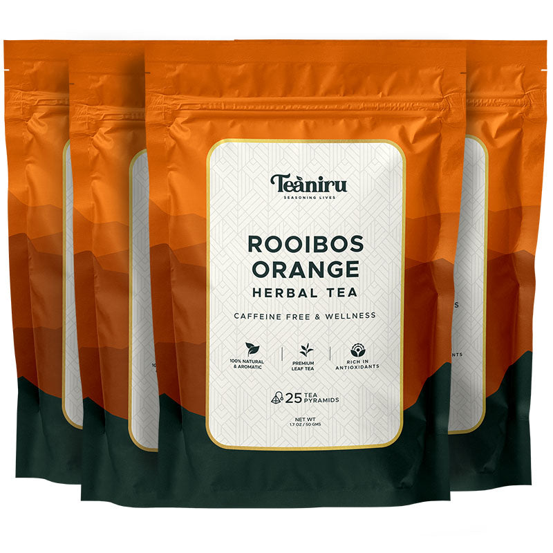 rooibos orange herbal tea bags- pack of four