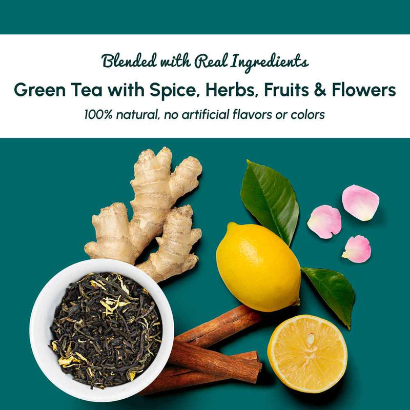 100% natural Assorted Holiday Green Tea , herbs, fruits, and flowers in green tea  No artif added